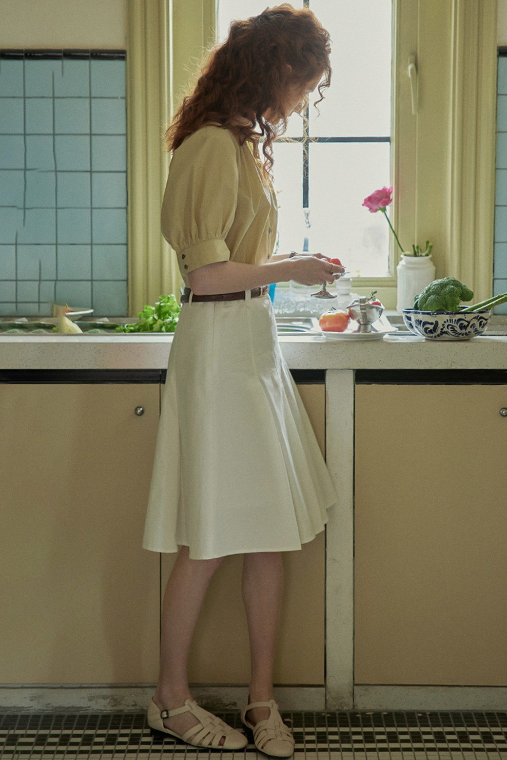 Proud Mary - 미디스커트 - PM_Simple cotton flared skirt