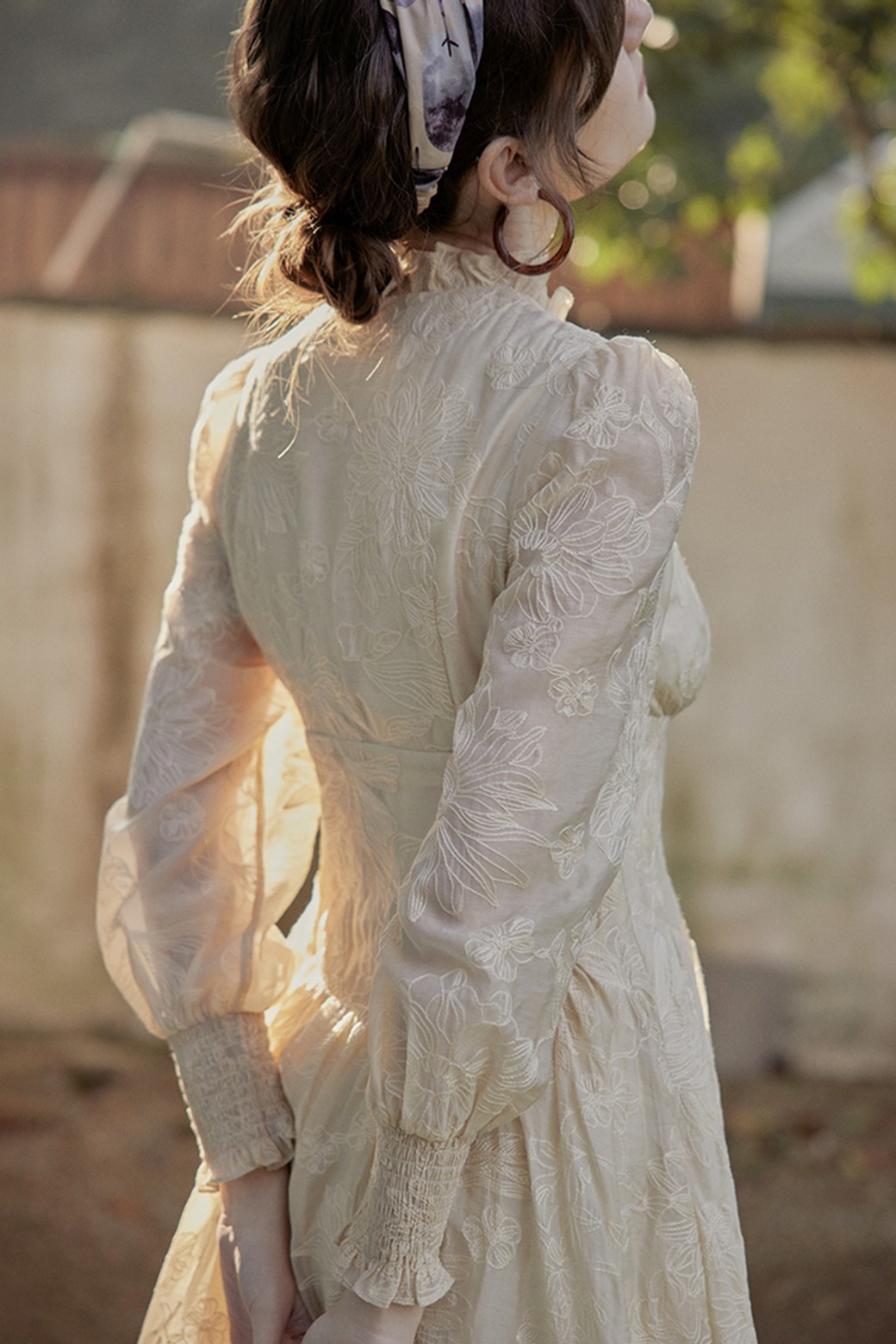 Proud Mary - 긴소매 원피스 - PM_French embroidery slim dress