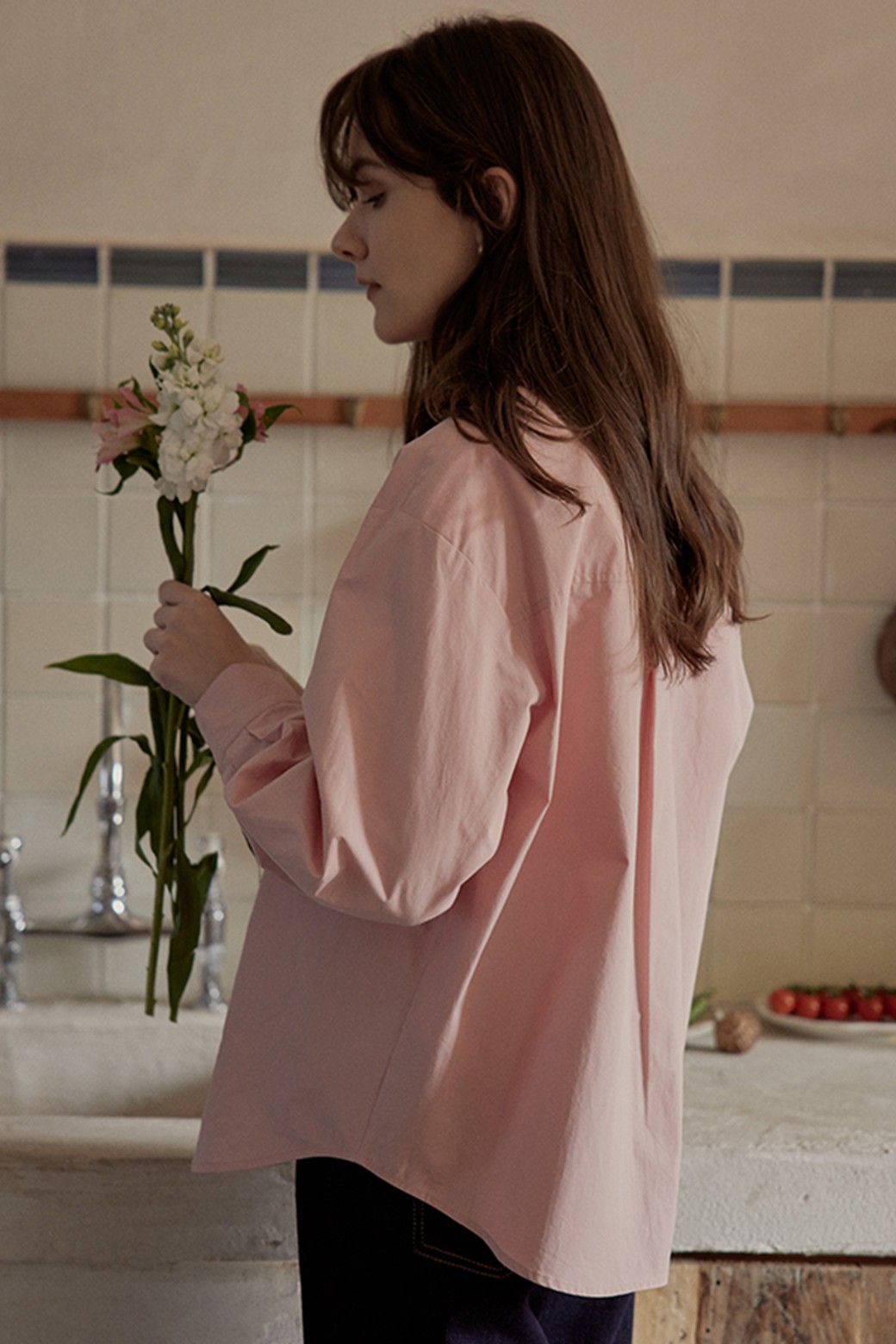 Proud Mary - 셔츠 - PM_Cotton pink loose shirt