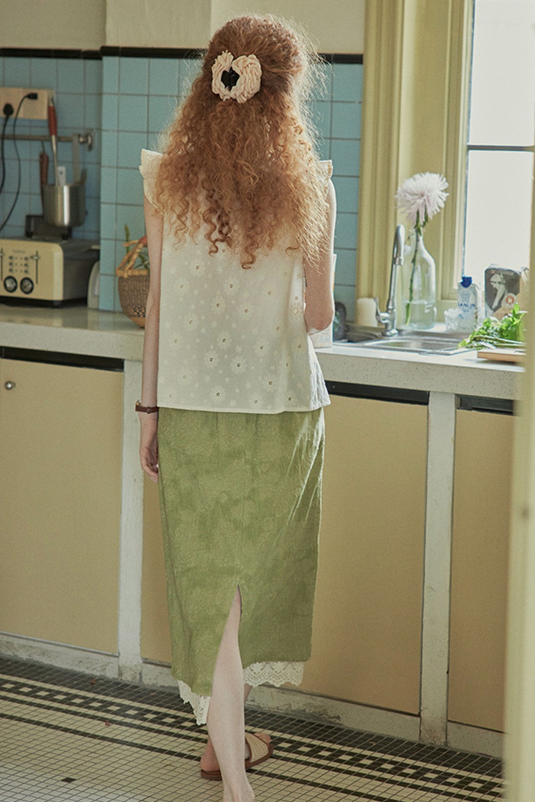 Proud Mary - 블라우스 - PM_Embroidery pleated blouse