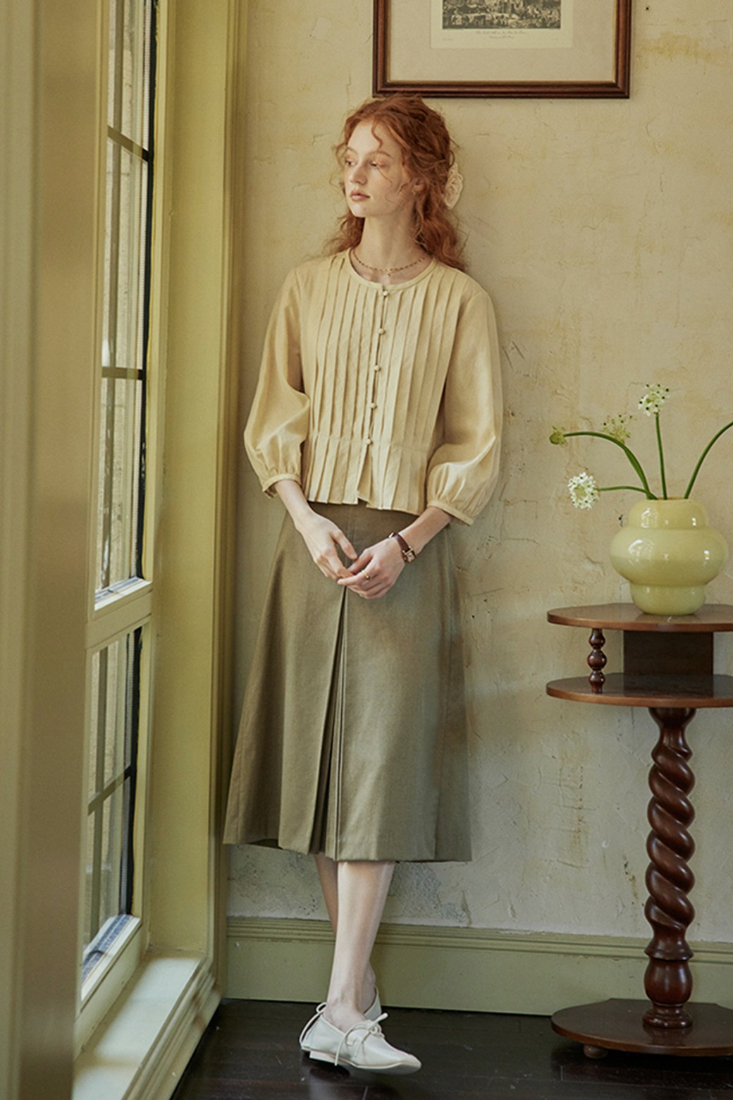 Proud Mary - 셔츠 - PM_Pleat half sleeve shirt