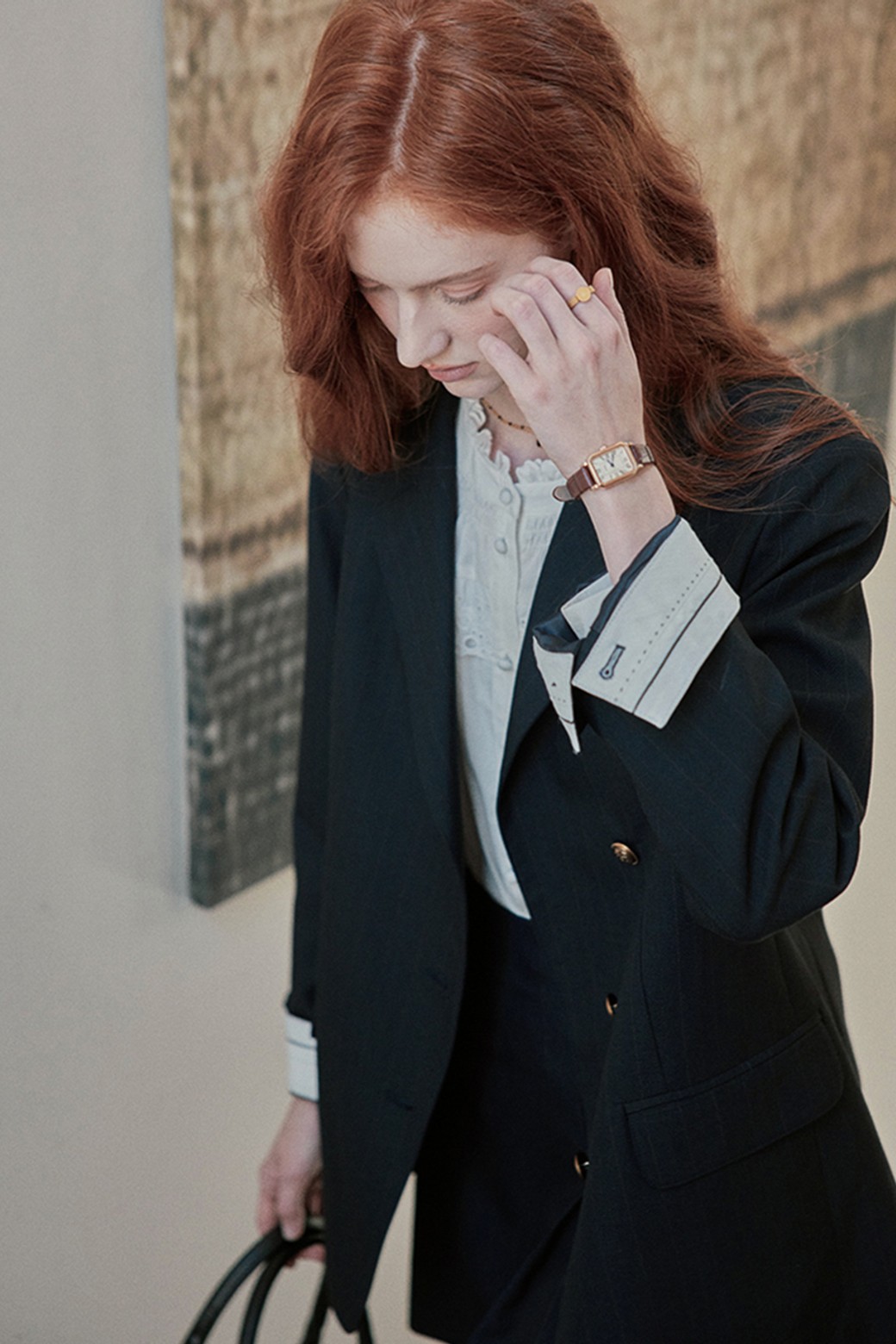 Proud Mary - 자켓 - PM_Gold button sleeve striped jacket