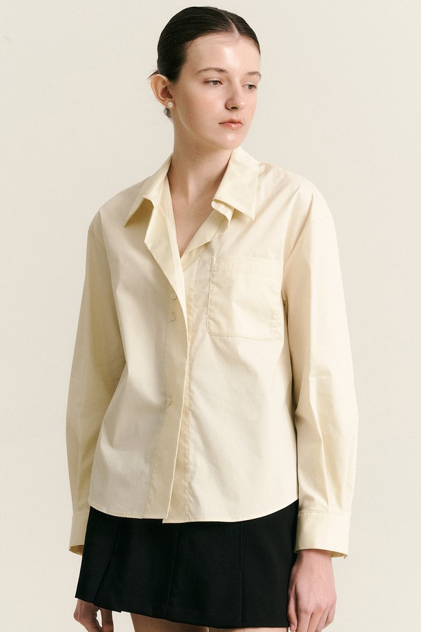 WE'DEE - 셔츠 - WD_Drop shoulder sleeve shirt_YELLOW