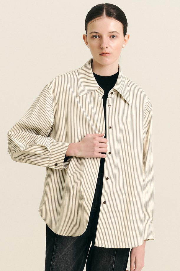 WE'DEE - 셔츠 - WD_Classic yellow striped shirt