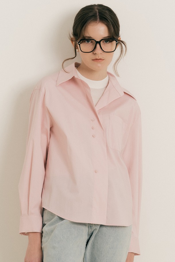 WE'DEE - 셔츠 - WD_Drop shoulder sleeve shirt_PINK