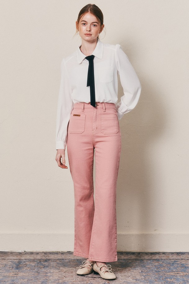 WE'DEE - 롱/미디팬츠 - WD_Straight pink pants