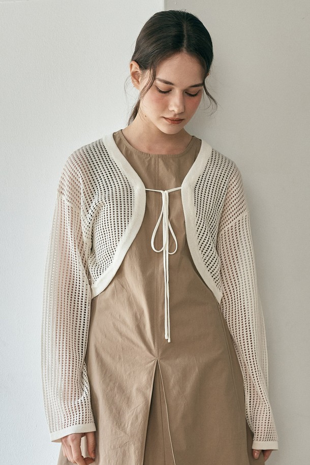 WE'DEE - 니트 / 가디건 - WD_String bolero cardigan_IVORY