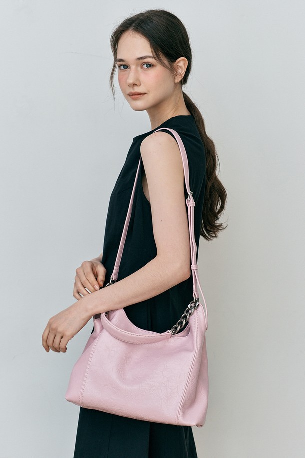 WE'DEE - 숄더백 - WD_Crumple shoulder bag_PINK