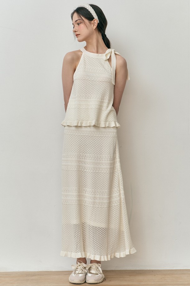 WE'DEE - 셋업 - WD_Shirring camisole skirt set_IVORY