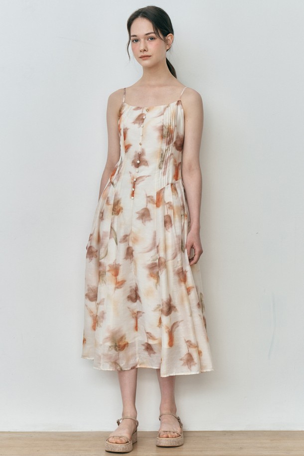 WE'DEE - 민소매 원피스 - WD_Floral oil painting camisole dress