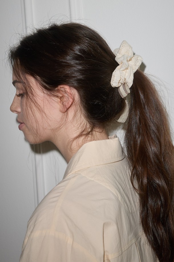 Melanie Joy - 헤어 ACC - MJ_Lace bow hair scrunchie