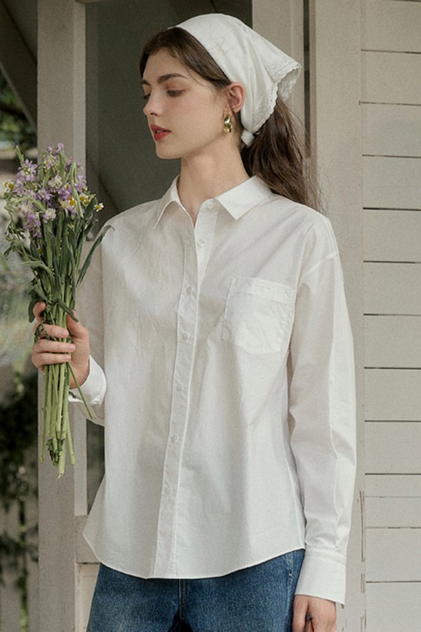 Simple Retro - 셔츠 - SR_Embroidery classic shirt_3color