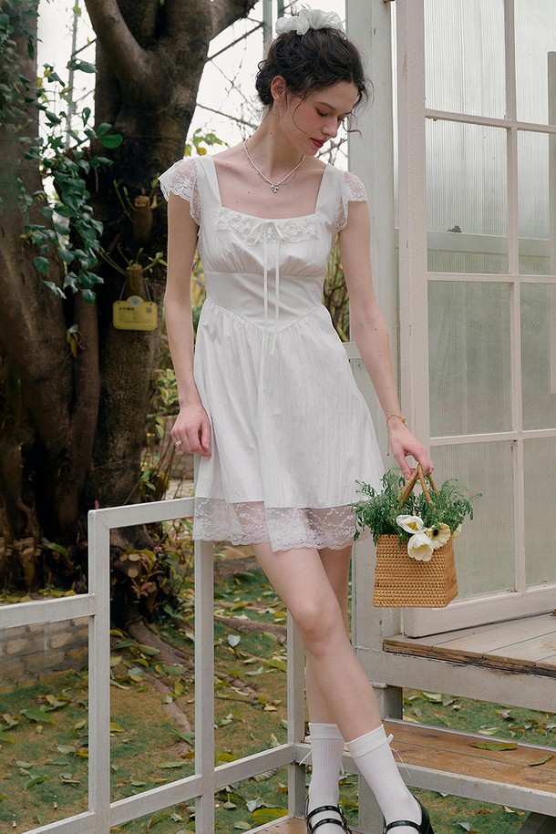 【LOULOUSEOUL】Vintage Cotton Dress (White) Vintage Cotton Dress (White) - LOULOUSEOUL