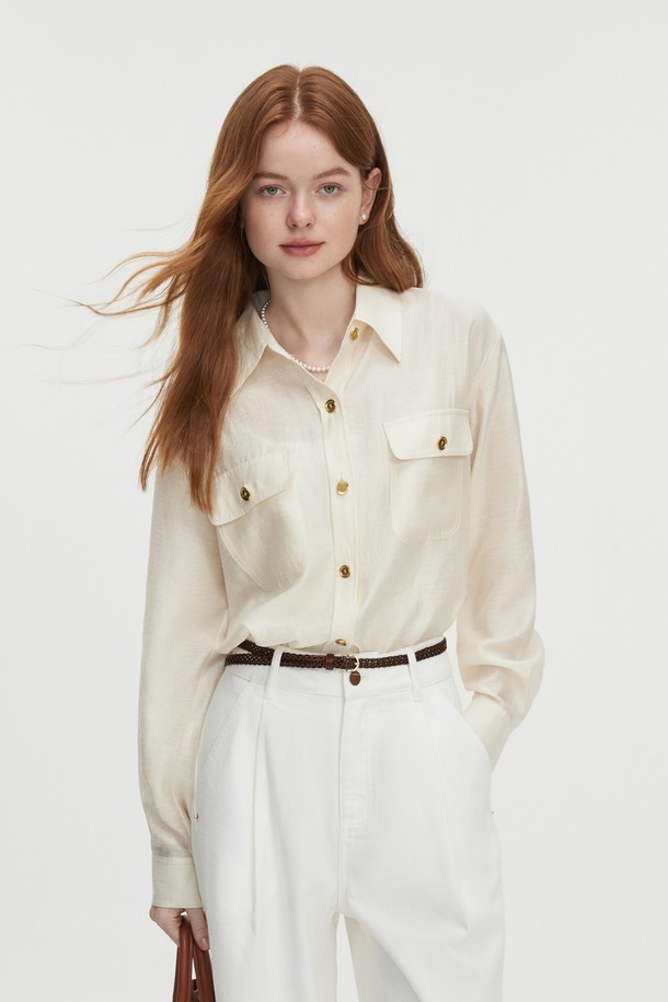 WE'DEE - 셔츠 - WD_Gold button pocket shirt