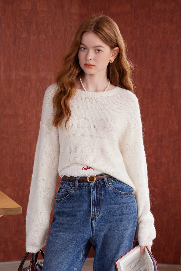 WE'DEE - 스웨터 - WD_Sequin alpaca wool sweater_3color