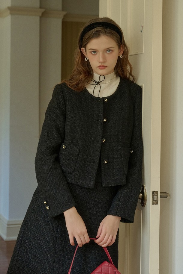 Simple Retro - 자켓 - SR_Exquisite wool tweed jacket_2color