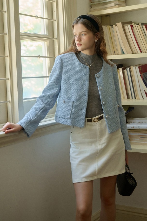 Simple Retro - 자켓 - SR_Exquisite wool tweed jacket_2color