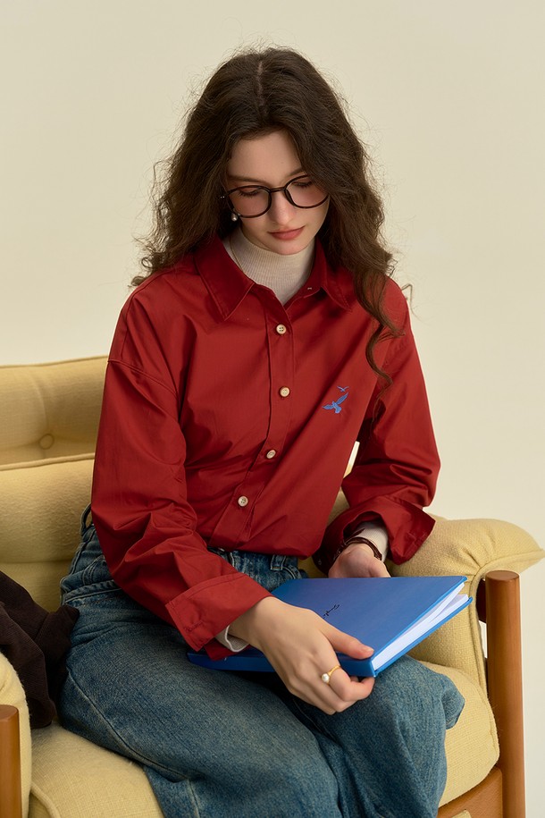 Simple Retro - 셔츠 - SR_Embroidered shirt_2color