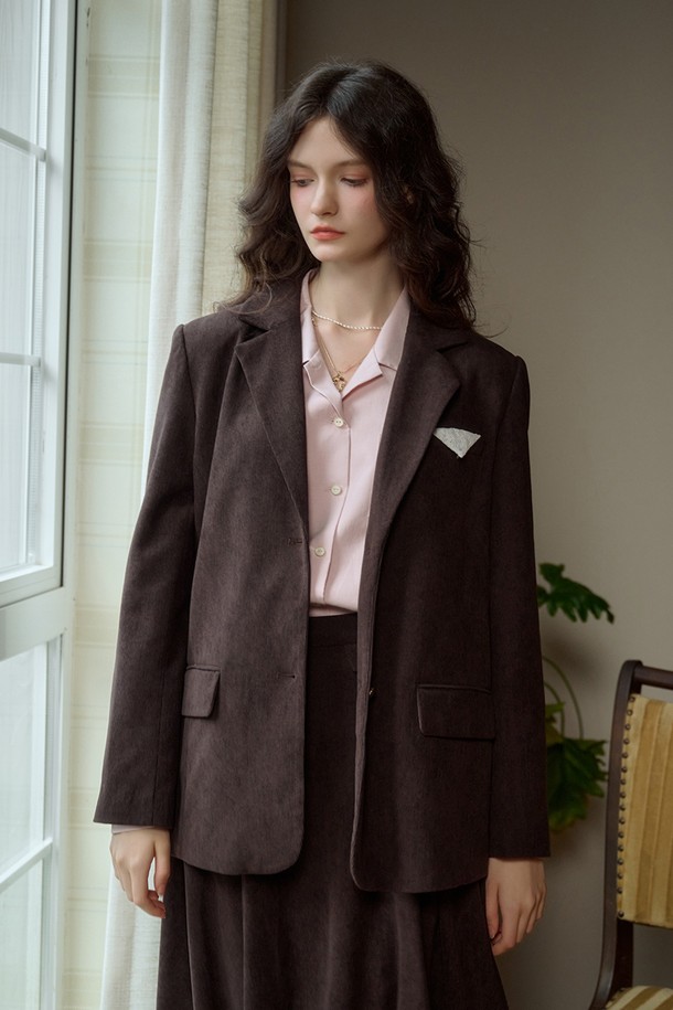 Simple Retro - 자켓 - SR_Literary corduroy oversize blazer