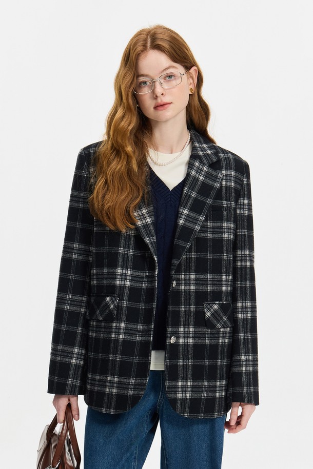 WE'DEE - 자켓 - WD_Classic plaid wool jacket