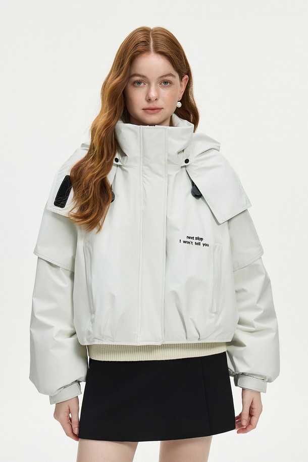 WE'DEE - 패딩 - WD_Outdoor cropped down jacket_WHITE