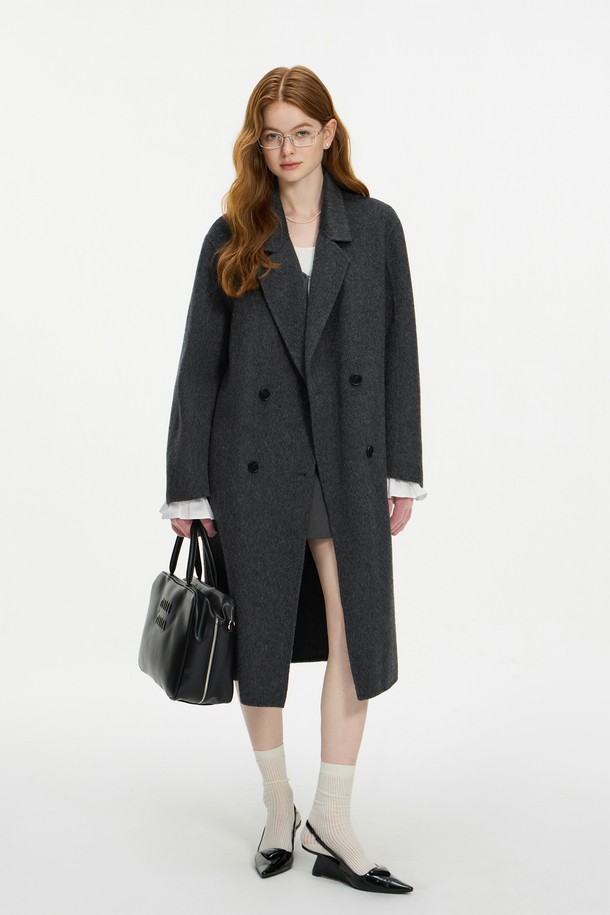 WE'DEE - 코트 - WD_Double breasted woolen coat_GRAY