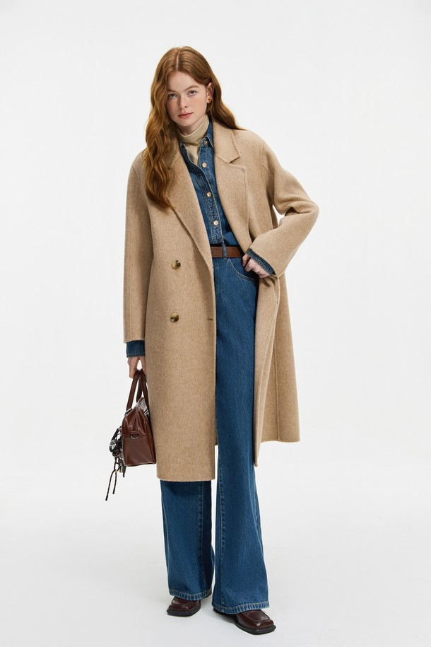 WE'DEE - 코트 - WD_Double breasted woolen coat_BEIGE