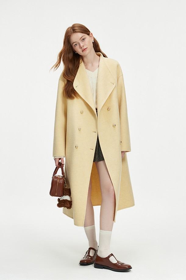 WE'DEE - 코트 - WD_Woolen gold button coat_YELLOW