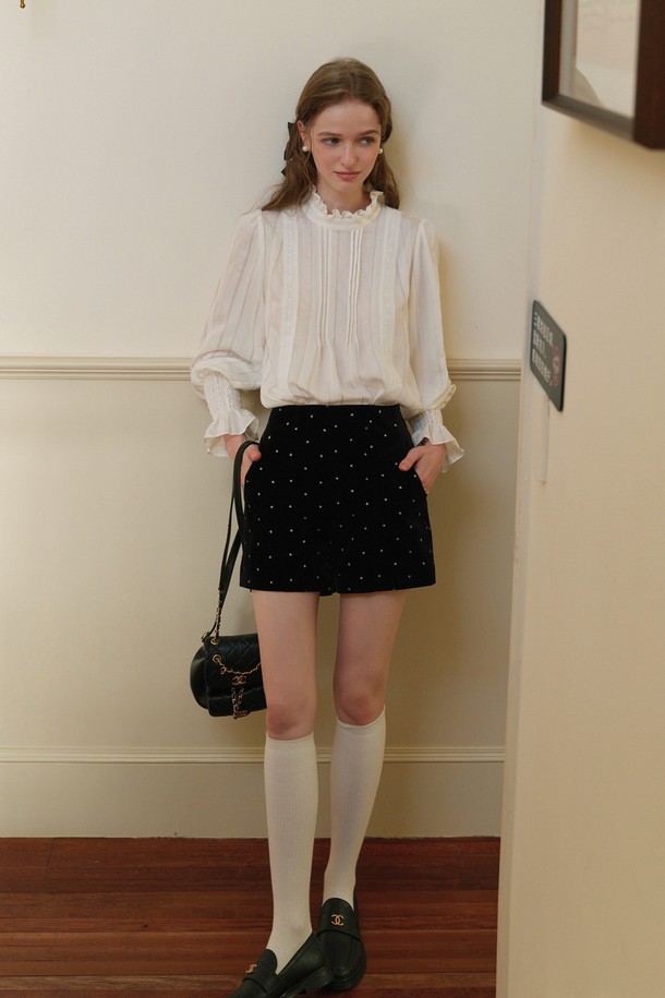 Cest Moidew - 쇼트팬츠 - Cest_Polka dot velvet short pants