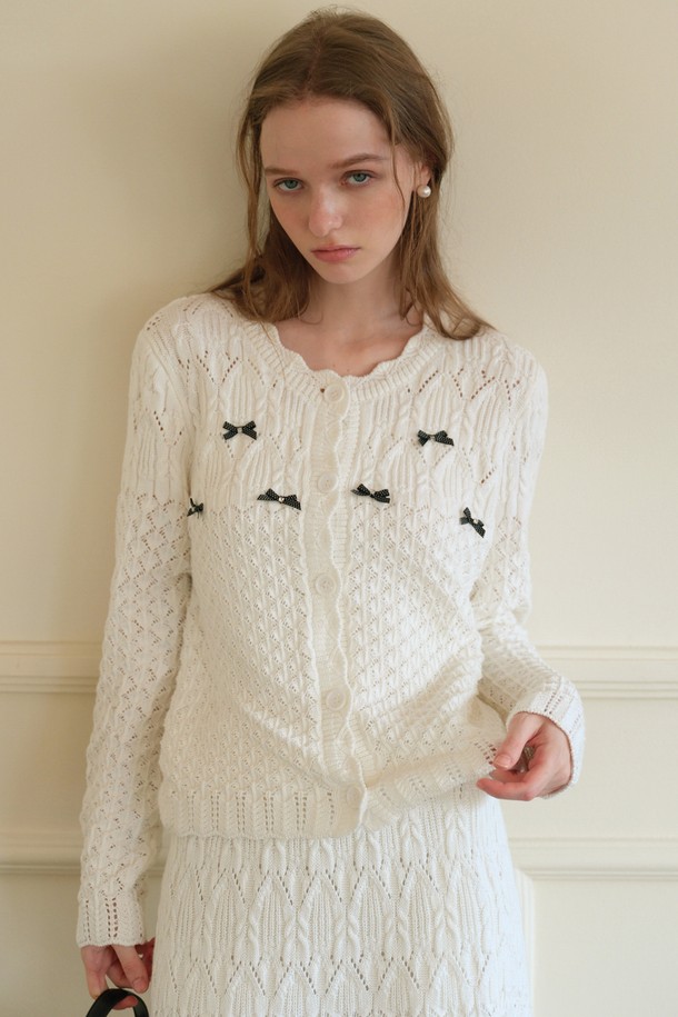 Cest Moidew - 가디건 - Cest_Crochet bow cardigan