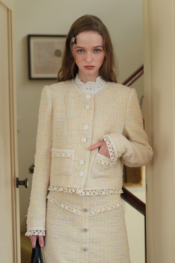 Cest Moidew - 자켓 - Cest_Creamy lace tweed jacket