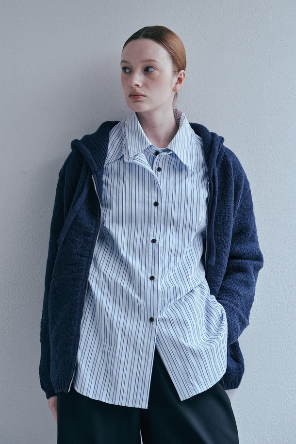 PIASTUDIO - 셔츠 - BA_Double layer stripe shirt_BLUE