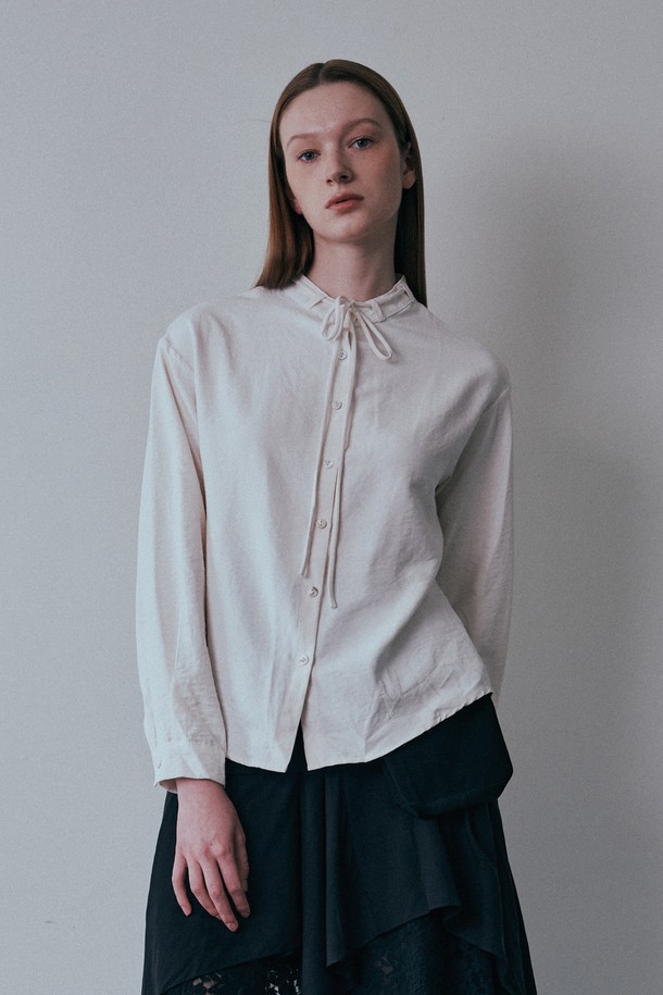 PIASTUDIO - 셔츠 - BA_Collar ribbon crew neck shirt