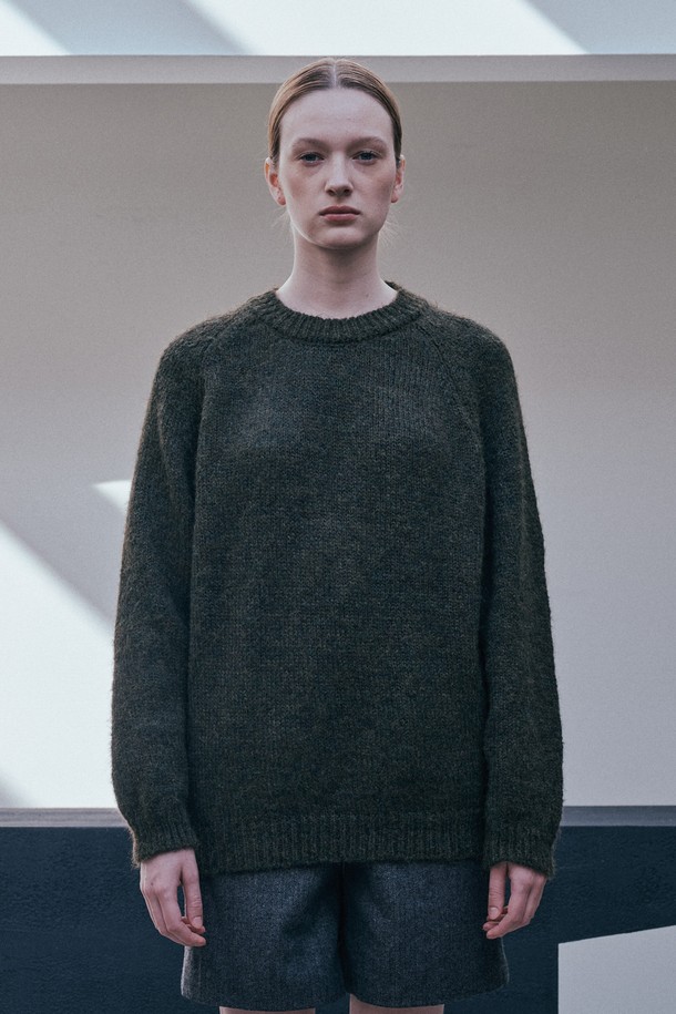 PIASTUDIO - 스웨터 - BA_Winter crew neck knit sweater_GREEN