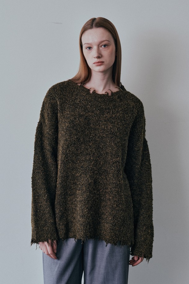 PIASTUDIO - 스웨터 - BA_Solid color knit sweater_GREEN