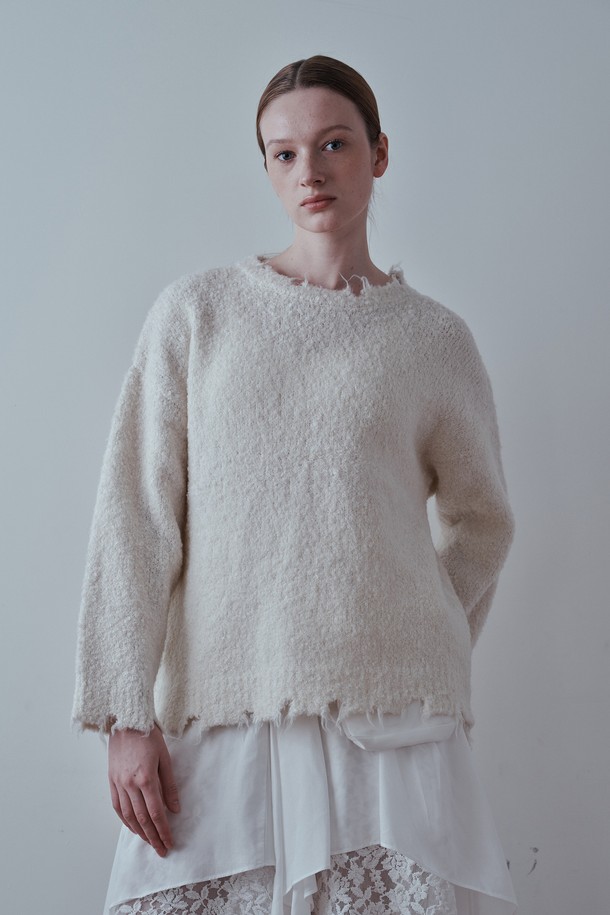 PIASTUDIO - 스웨터 - BA_Solid color knit sweater_IVORY