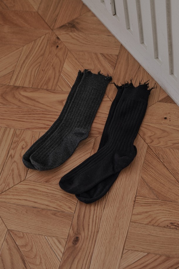 PIASTUDIO - 양말 - BA_Irregular knitted socks_2color