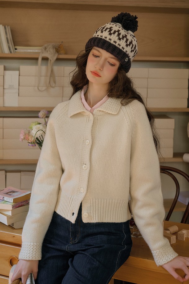 Simple Retro - 가디건 - SR_Adorable wool knit cardigan jacket