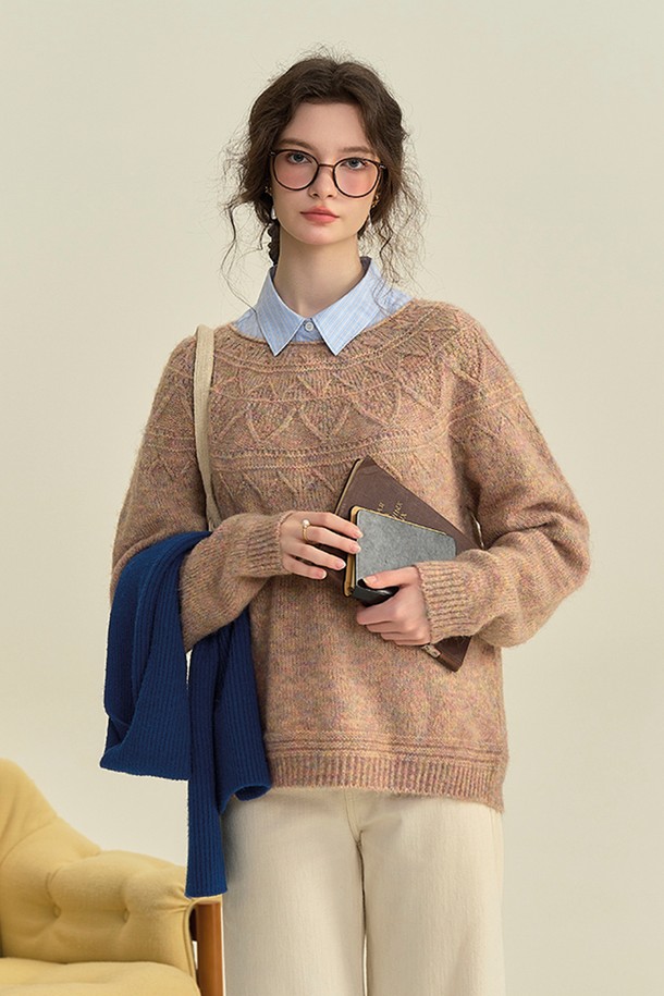 Simple Retro - 스웨터 - SR_Vintage loose knit sweater_3color