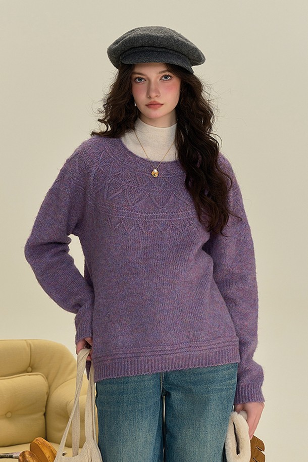 Simple Retro - 스웨터 - SR_Vintage loose knit sweater_3color