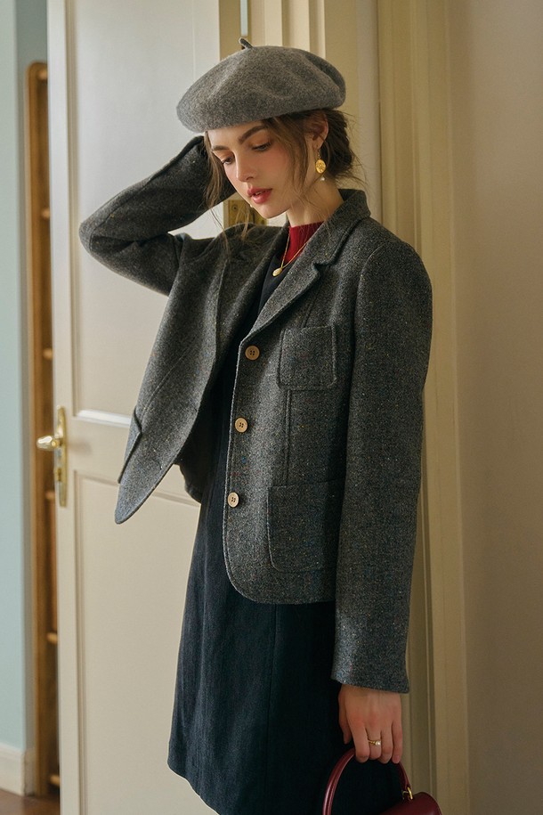 Simple Retro - 자켓 - SR_Literary wool short blazer