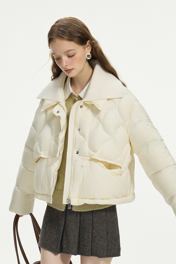 WE'DEE - 패딩 - WD_Quilted lapel down jacket_IVORY