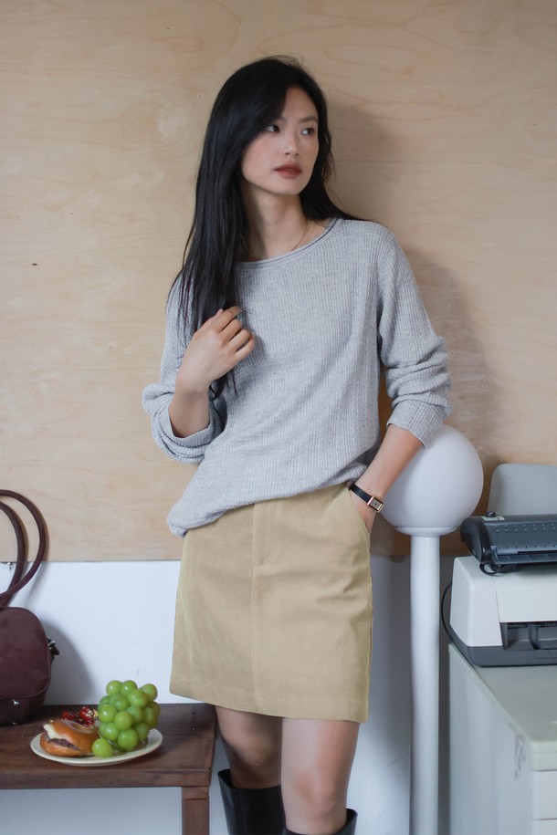 LANGSON - 미니스커트 - LS_Corduroy mini skirt_4color