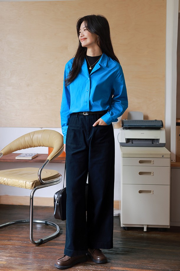 LANGSON - 롱/미디팬츠 - LS_High-waisted pocket pants_2color