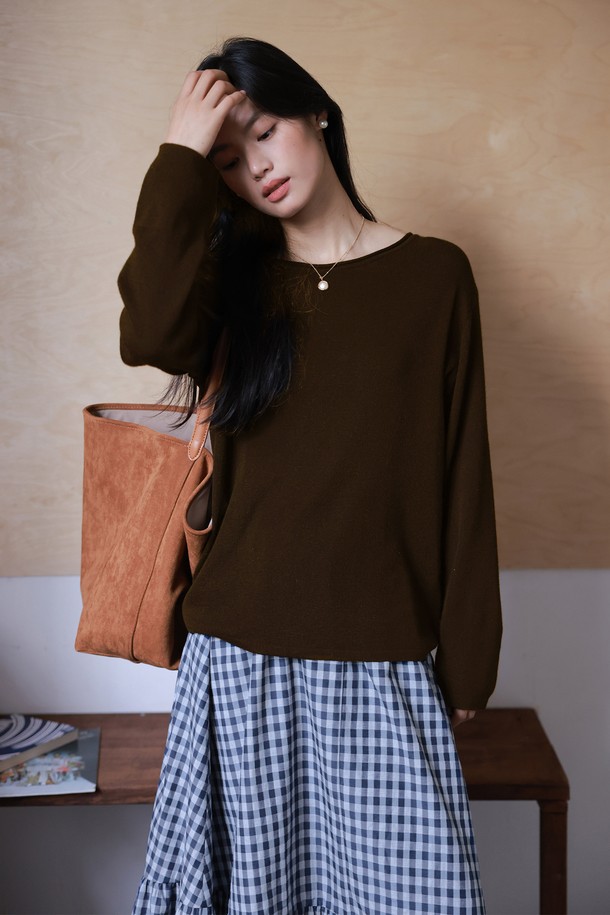 LANGSON - 스웨터 - LS_Loose simple knitted top_4color