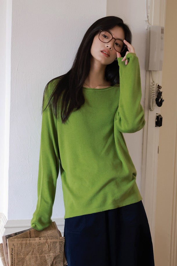 LANGSON - 스웨터 - LS_Loose simple knitted top_4color