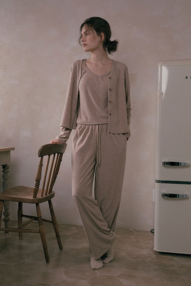 Melanie Joy - 홈웨어 - MJ_Drawstring three piece pajamas_2color