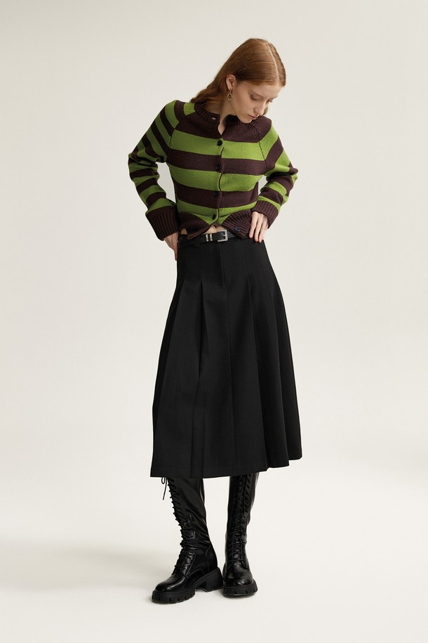 PIASTUDIO - 미디스커트 - BA_Temperament pleated skirt_2color