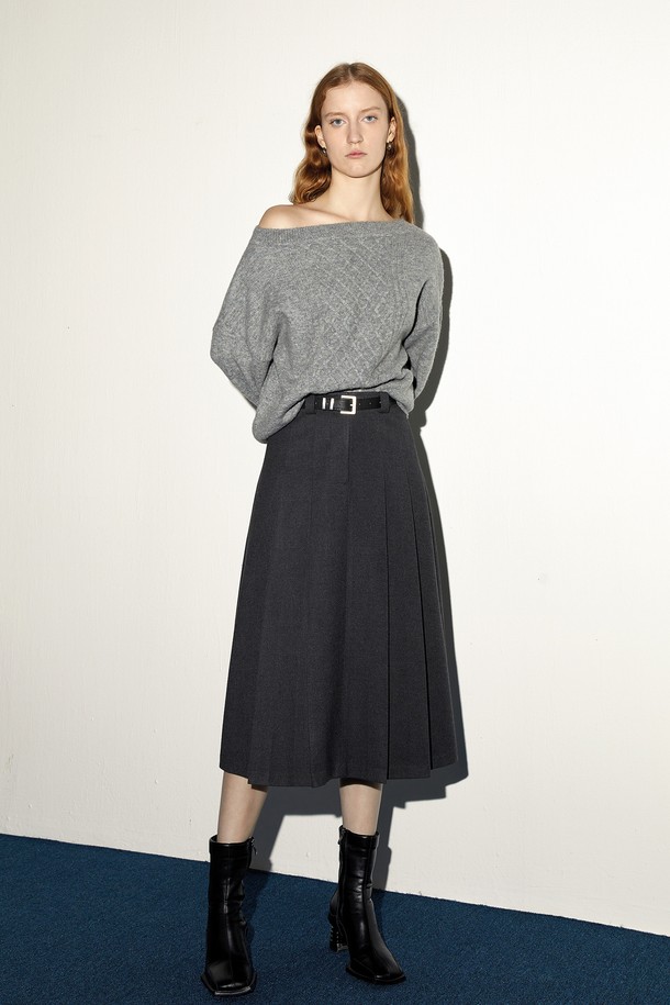 PIASTUDIO - 미디스커트 - BA_Temperament pleated skirt_2color