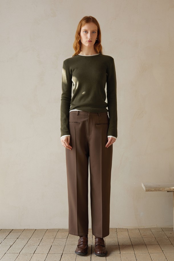 PIASTUDIO - 롱/미디팬츠 - BA_High-waisted casual pants_2color